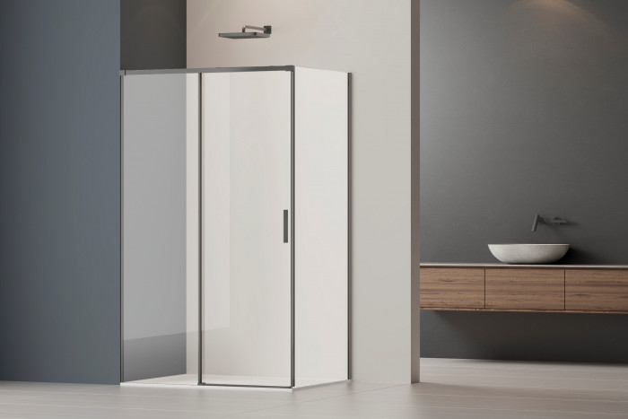 Душевой уголок Софт 2 (Soft 2) VSR-3SO29012CLGM, 1200*900, вороненая сталь, стекло прозрачное