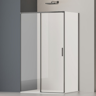 Душевой уголок Софт 2 (Soft 2) VSR-3SO29013CLGM, 1300*900, вороненая сталь, стекло прозрачное
