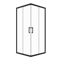 Душевой уголок Triton pro Фикс-Блэк 100×100 см (передние стёкла)