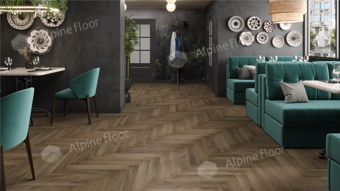 Ламинат Alpine Floor Herringbone Pro 12 Дуб Анжу (LF106-11) 12мм 34класс. 1.1017м2. 18шт (А+В)