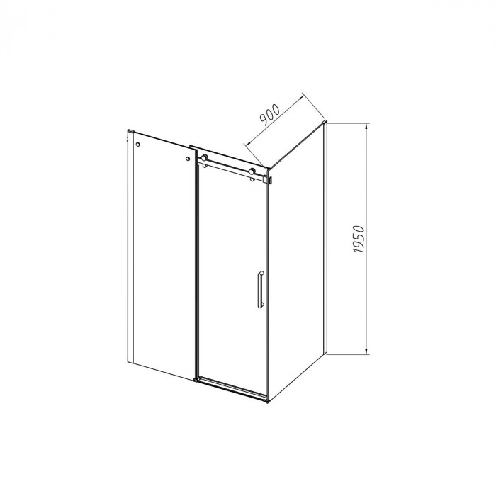 Душевой уголок Комо-Н (Como-N) VSR-4CN9015CGB, 1500*900, черный, стекло тонированное