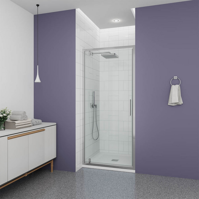 Душевая дверь Veconi Ottimo P30 CH, 900x1900, хром, стекло прозрачное