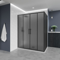 Душевой угол Veconi Evo 400SP GR 2000х1200x1950, графит брашинг, тонированное стекло