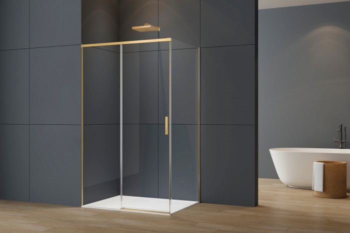 Душевой уголок Софт 2 (Soft 2) VSR-3SO29013CLG, 1300*900, брашированное золото, стекло прозрачное