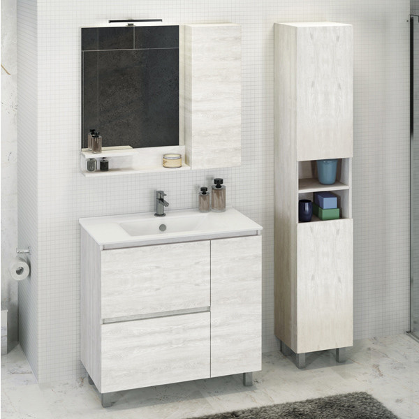 Шкаф-колонна Comforty Верона-35Н дуб белый