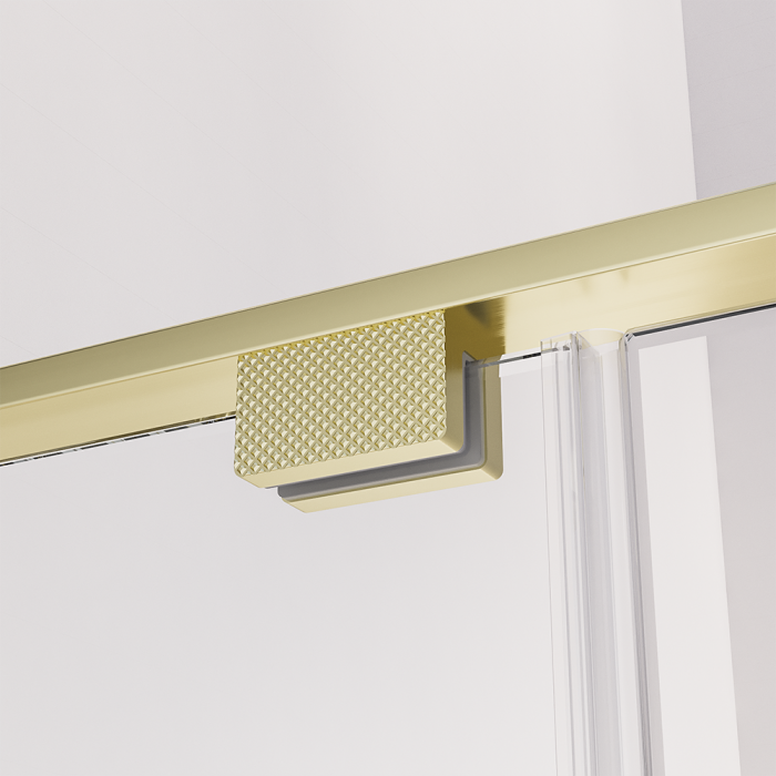Душевой угол распашной Veconi Premium Alassio SP G, 1200х1000x2000, брашированное золото, стекло прозрачное осветленное