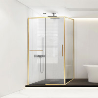 Душевой уголок Слим Софт (Slim Soft) VSR-1SS1013CLG, 1300*1000, брашированное золото, стекло прозрачное