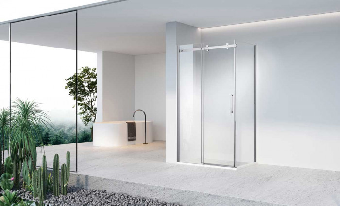 Душевой уголок Комо-Н (Como-N) VSR-4CN1016CL, 1600*1000, хром, стекло прозрачное