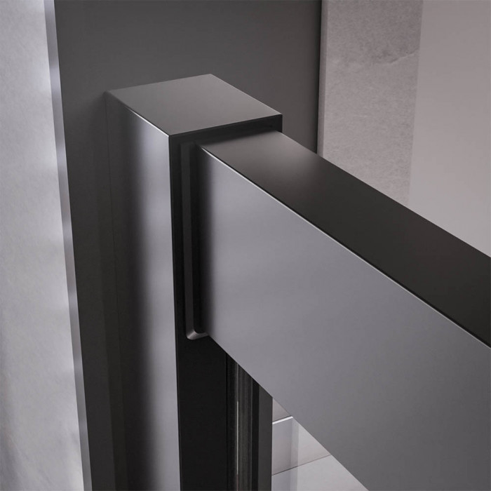 Душевой угол Veconi Premium Trento PTC-20B, 1200Х800x2000, черный матовый, стекло прозрачное