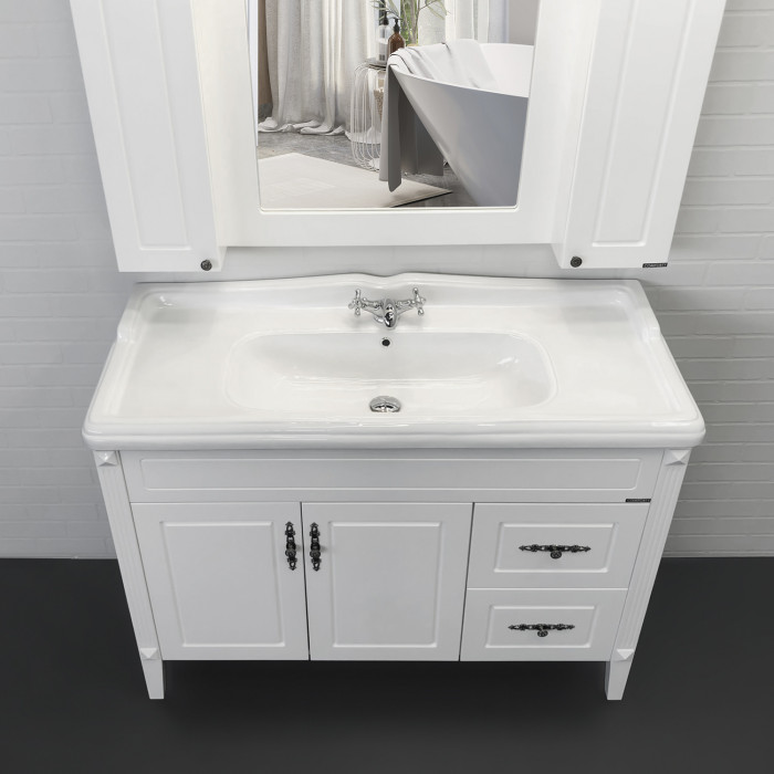 Тумба-умывальник Comforty Палермо-120 белый глянец с раковиной Comforty 3312