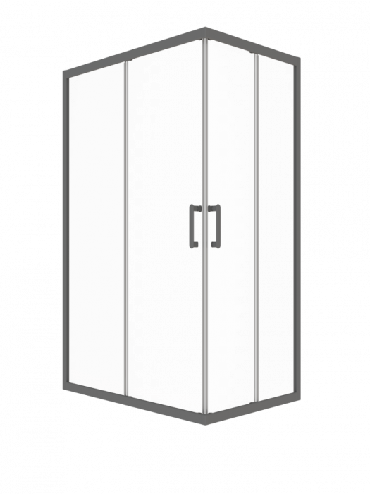 Душевой уголок Triton pro Фикс-Графит 120×90 см (передние стёкла)