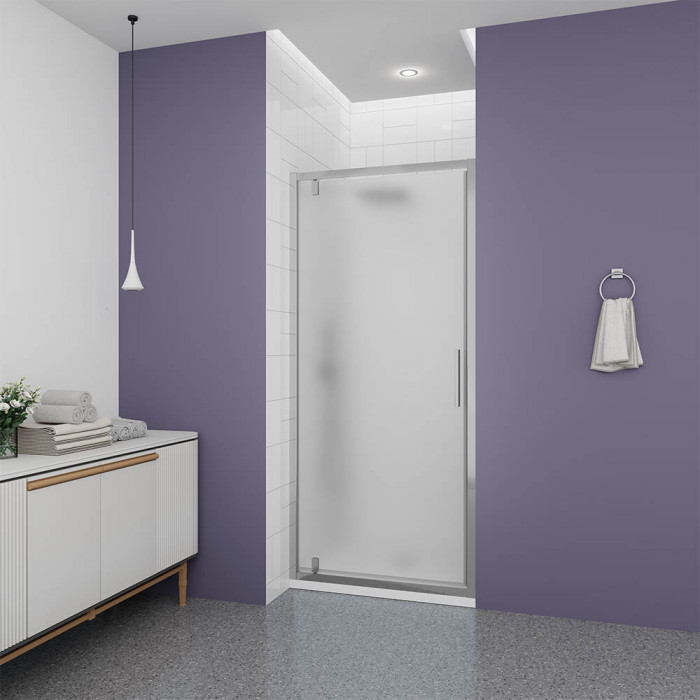 Душевая дверь Veconi Ottimo P30 CH, 800x1900, хром, стекло матовое