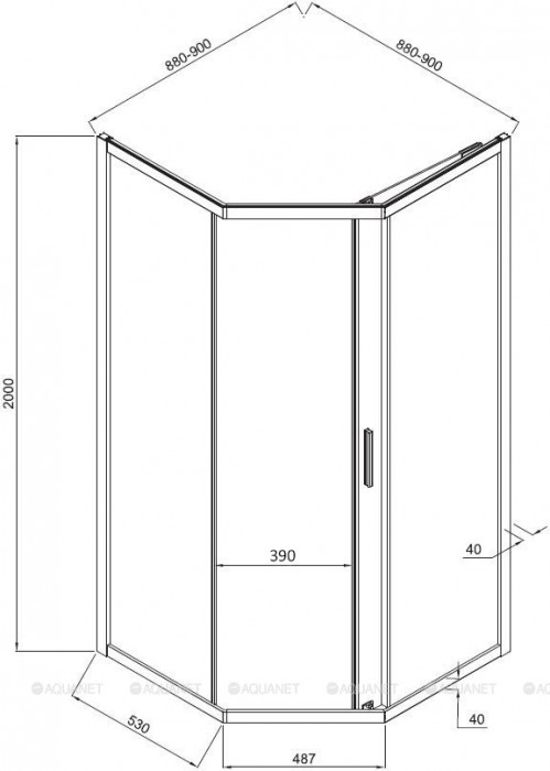 Душевой уголок Aquanet Bright 90x90 AE90-P-90x90-CT хром