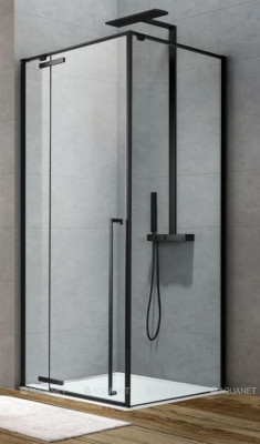 Душевой уголок Aquanet Ideal AE-AXC92MB-S-B 1200x900, прозрачное стекло