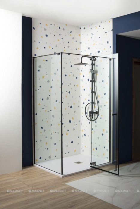 Душевой уголок Aquanet Ideal AE-AXC92MB-S-B 1200x900, прозрачное стекло