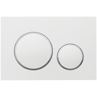 Кнопка смыва Veconi FLUSH V10, FLV10-WC, 240х162х7, пластик, белый матовый кайма - хром глянец