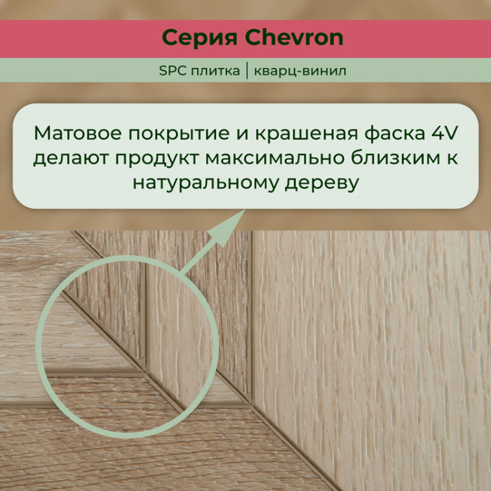 Кварвиниловый ламинат (SPC) Chevron Авиньон 125x610x5 STRONG STEP