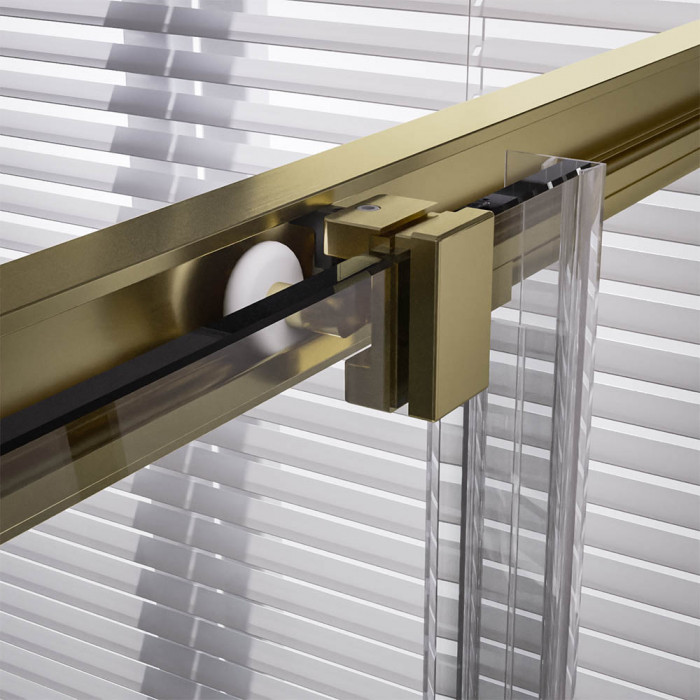 Душевой угол Veconi Premium Trento PTC-20G, 1100Х800x2000, брашированное золото, стекло прозрачное