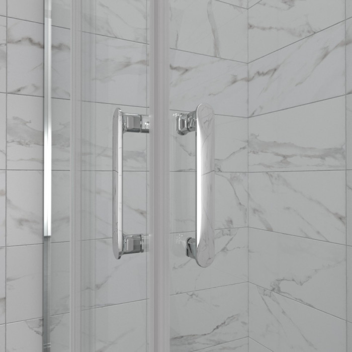 Душевой уголок Triton pro Фикс-Хром 80×80 см (передние стёкла)