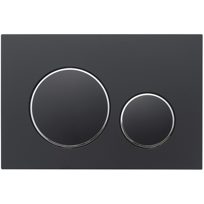 Кнопка смыва Veconi FLUSH V10, FLV10-BC, 240х162х7, пластик, черный матовый кайма - хром глянец