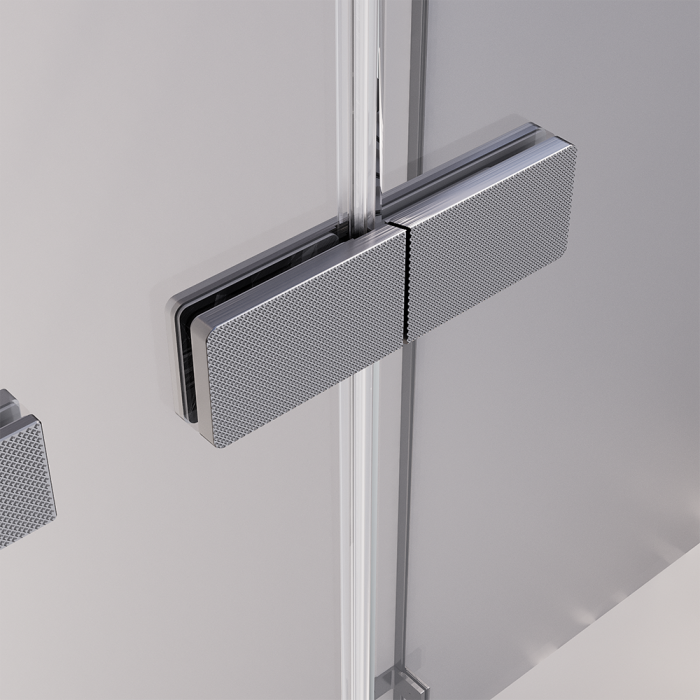 Душевой угол распашной Veconi Premium Alassio SP GR, 1200х1000x2000, брашированный графит, стекло прозрачное осветленное