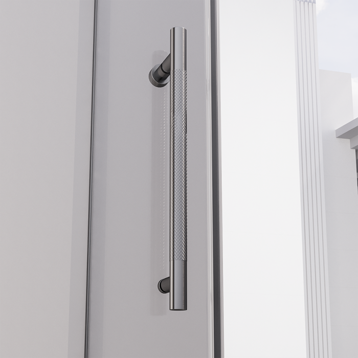 Душевой угол распашной Veconi Premium Alassio SP GR, 1200х1000x2000, брашированный графит, стекло прозрачное осветленное