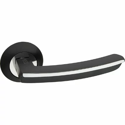 Ручка дверная PALIDORE A-75 Black/PC (GR/PC) черный мат/хром блест.