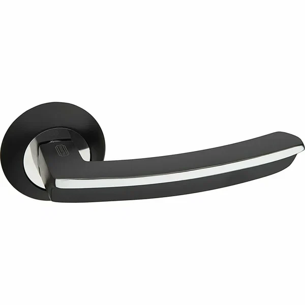 Ручка дверная PALIDORE A-75 Black/PC (GR/PC) черный мат/хром блест.