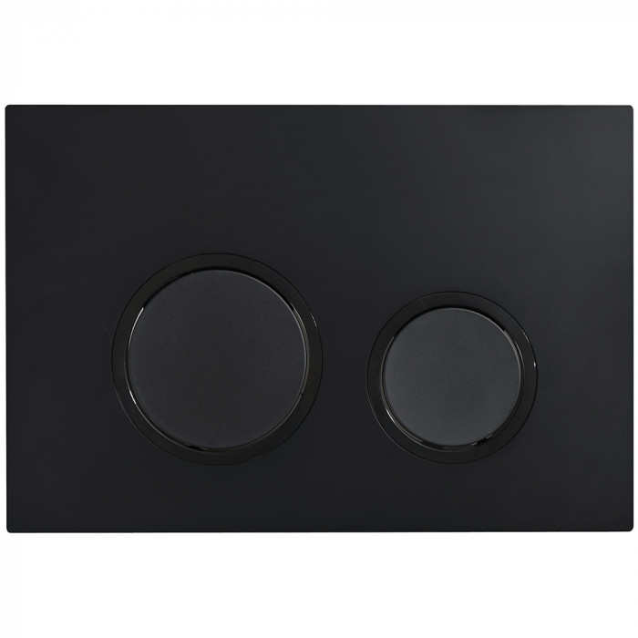 Кнопка смыва Veconi FLUSH V11, FLV11-B, 240х162х7, пластик, чёрный матовый кайма - черный матовый