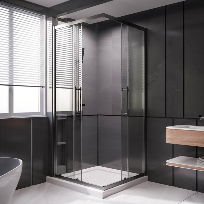 Душевой угол Veconi Premium Trento PTC-20GR, 1000Х800x2000, брашированный графит, стекло прозрачное