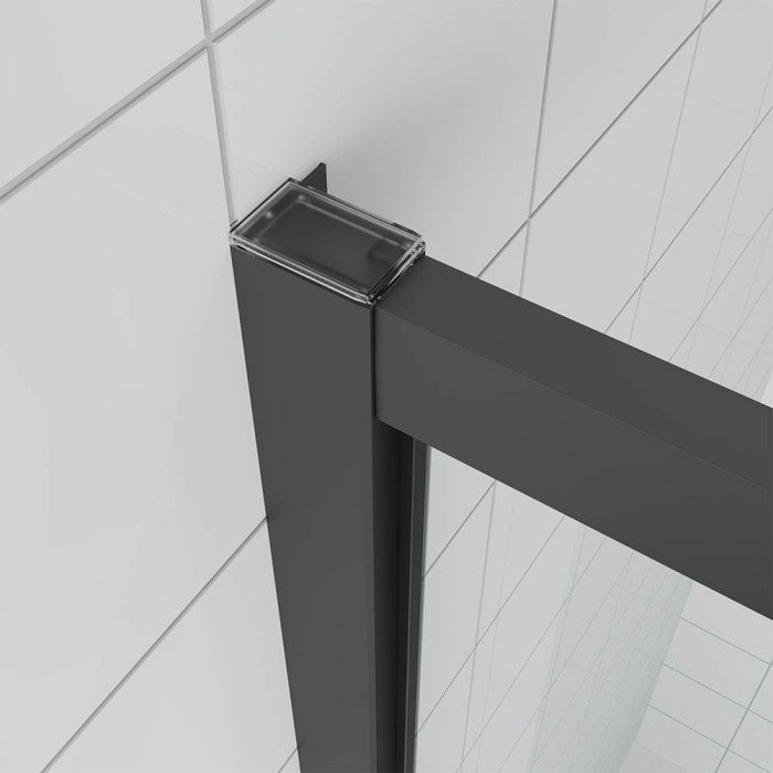 Душевой угол Veconi Ottimo P20SP B, 1100х800х1900 черный матовый, стекло тонированное матовое