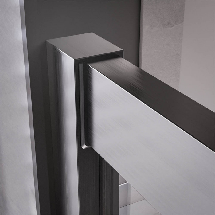 Душевой угол Veconi Premium Trento PTC-20GR, 1000Х900x2000, брашированный графит, стекло прозрачное