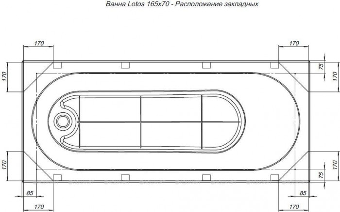 Акриловая ванна Aquanet Lotos 165x70 (с каркасом)