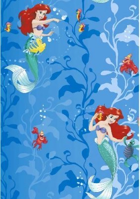 Обои E-D-004(6) винил. горячего тиснения на флиз. основе 1,06*10,05 синие  Disney Русалочка