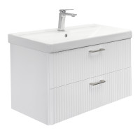 Тумба-умывальник Ангара-90П белый матовый c раковиной Comforty 4490