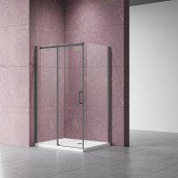 Душевой уголок Дайс (Dice) VSR-4D9012CLGM, 1200*900, вороненая сталь, стекло прозрачное